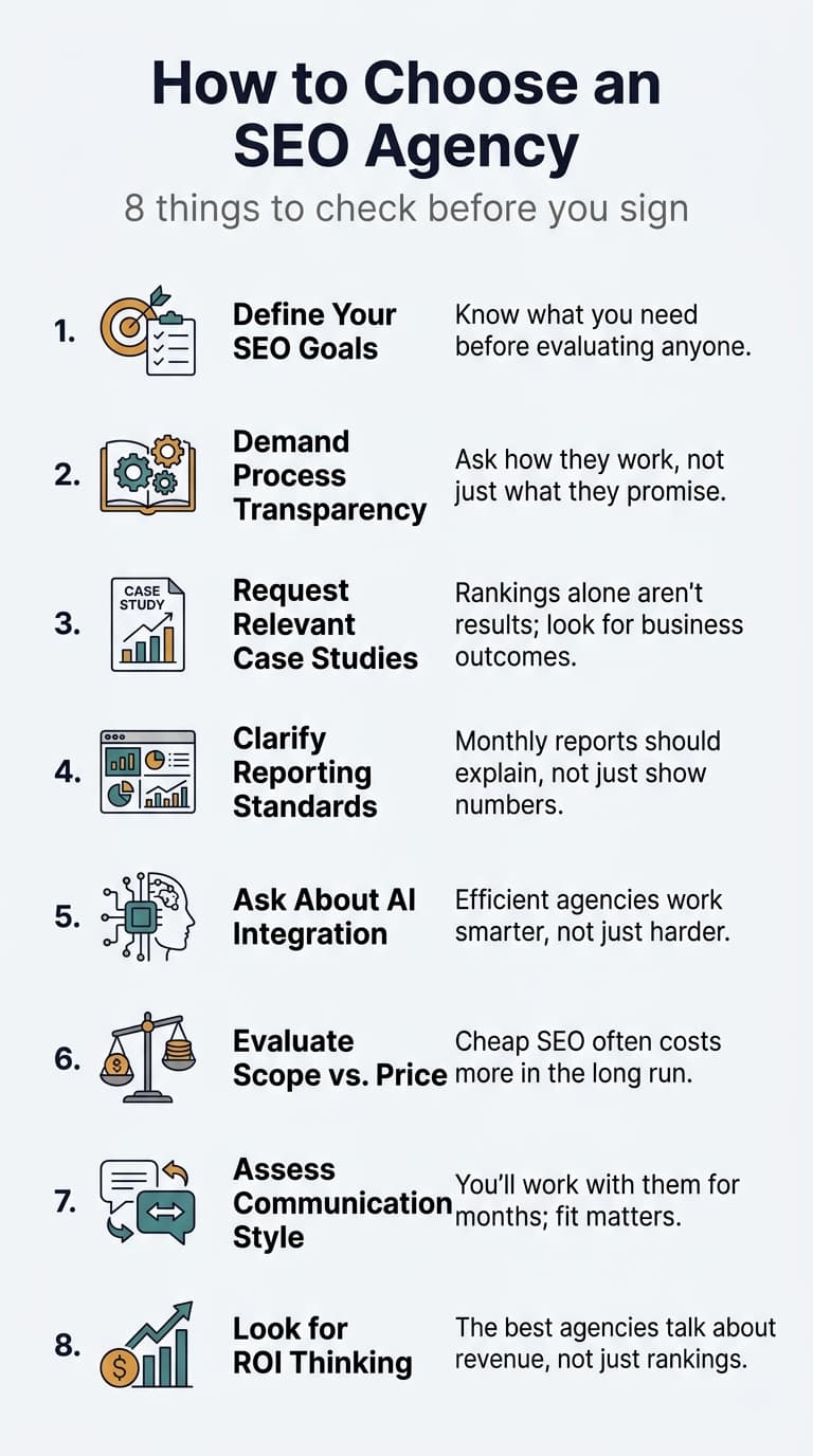 how to choose the right seo agency infographic
